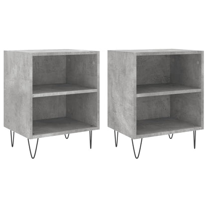 Concrete Grey Bedside Cabinets Set of 2 - 40x30x50 cm Engineered Wood