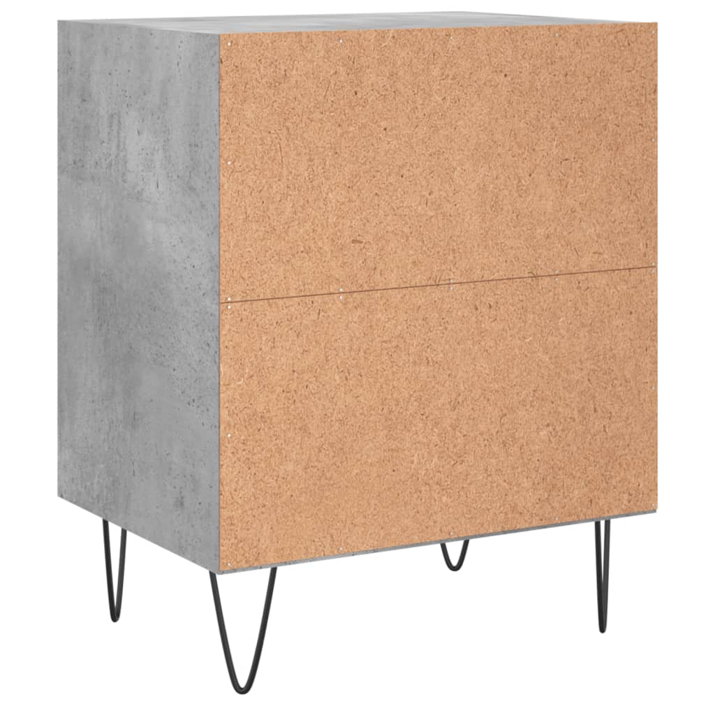 Concrete Grey Bedside Cabinets Set of 2 - 40x30x50 cm Engineered Wood