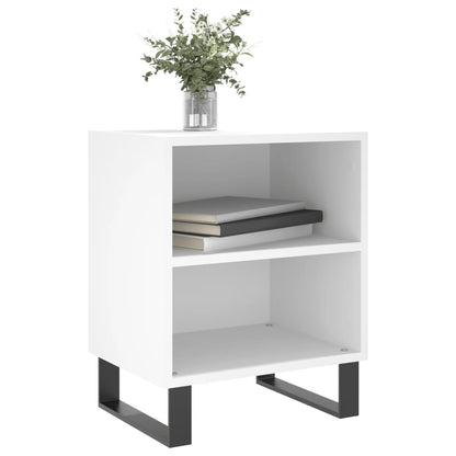 White Engineered Wood Bedside Cabinet, 40x30x50 cm