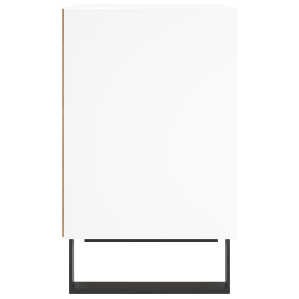White Engineered Wood Bedside Cabinet, 40x30x50 cm