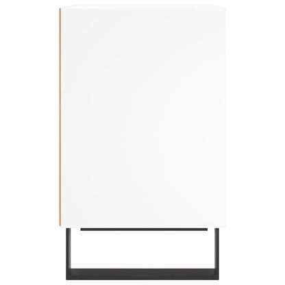 White Engineered Wood Bedside Cabinet, 40x30x50 cm