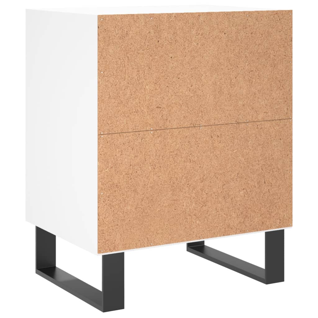 White Engineered Wood Bedside Cabinet, 40x30x50 cm