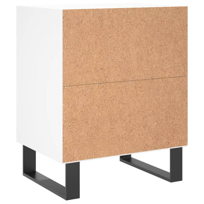 White Engineered Wood Bedside Cabinet, 40x30x50 cm