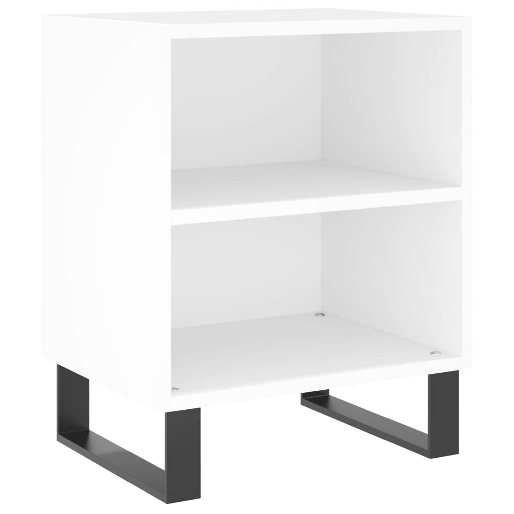 White Engineered Wood Bedside Cabinets Set of 2 - 40x30x50 cm