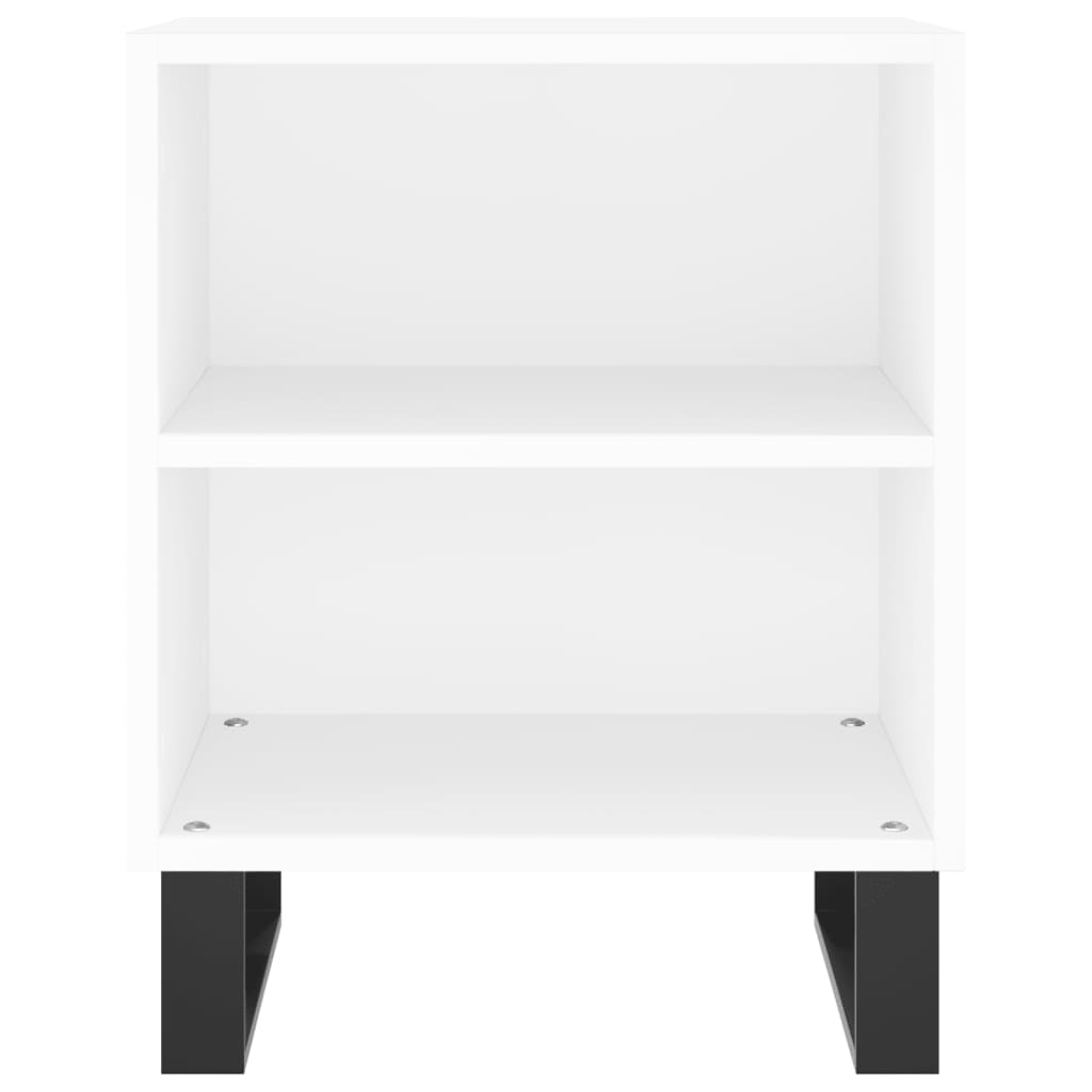 White Engineered Wood Bedside Cabinets Set of 2 - 40x30x50 cm