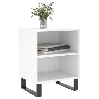 Elegant High Gloss White Bedside Cabinets, Set of 2, 40x30x50 cm