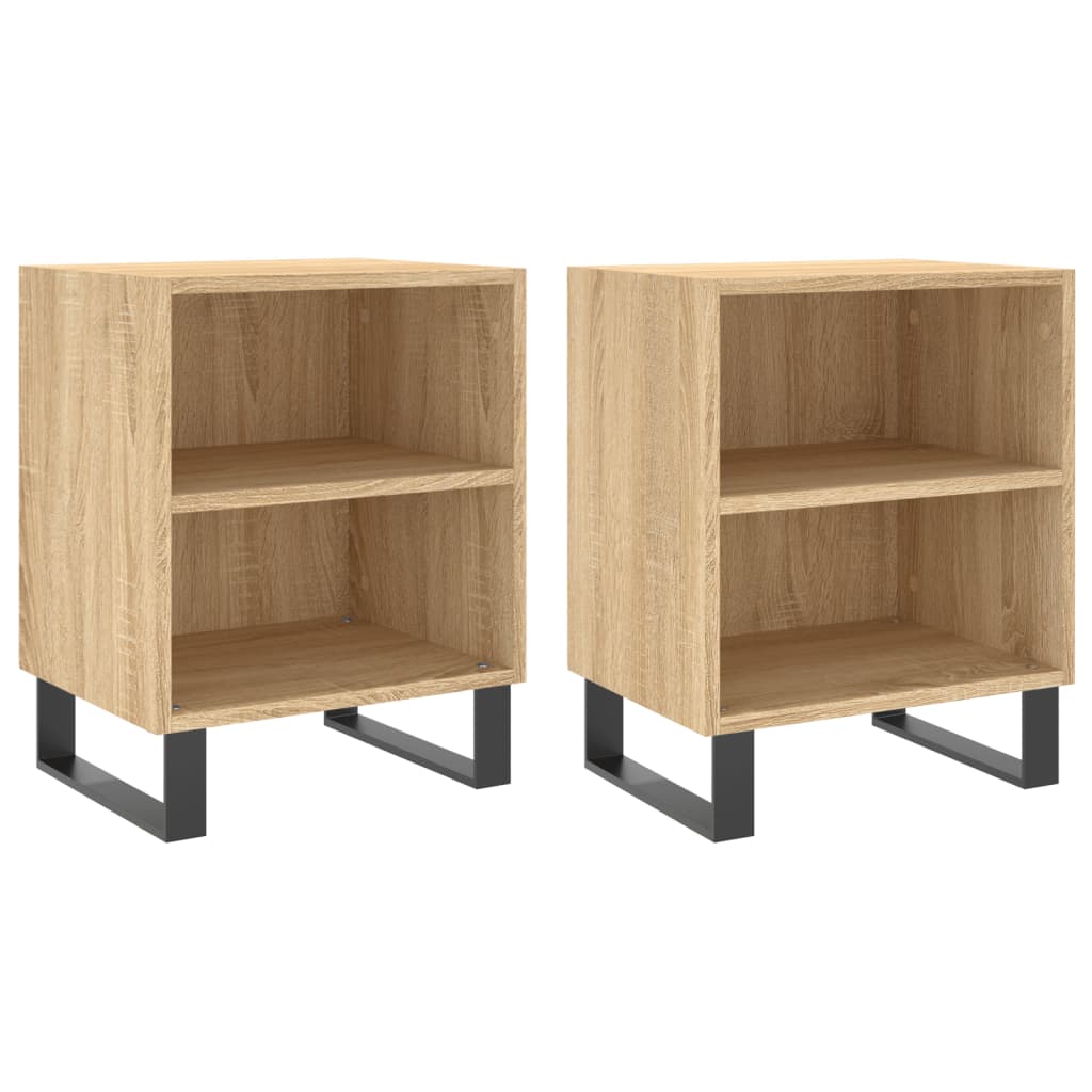 Sonoma Oak Bedside Cabinets 2pcs, 40x30x50 cm, Engineered Wood