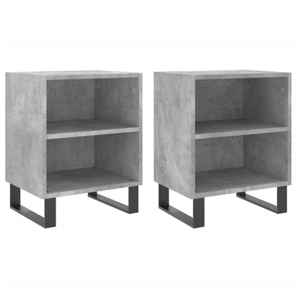 Concrete Grey Bedside Cabinets 2pcs – Engineered Wood 40x30x50 cm