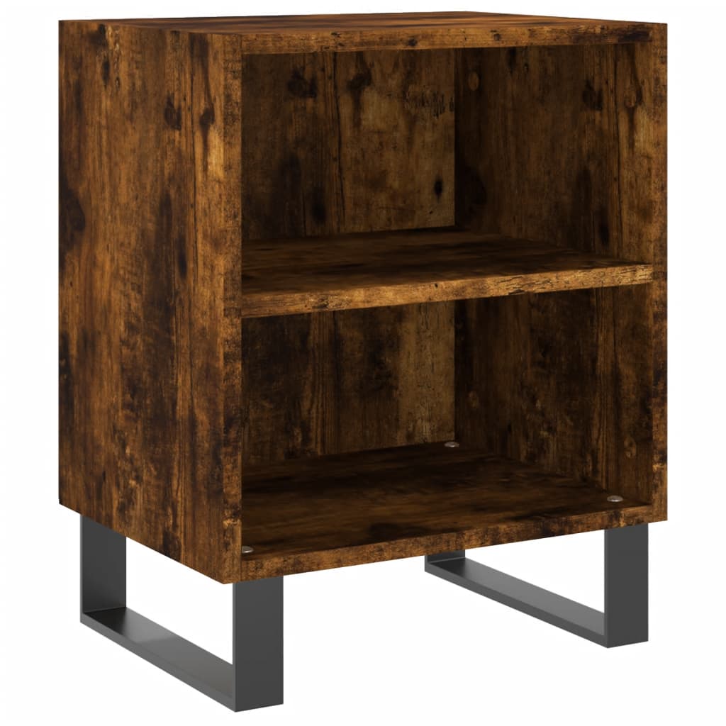 Smoked Oak Bedside Cabinet 40x30x50 cm - Engineered Wood