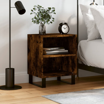 Smoked Oak Bedside Cabinet 40x30x50 cm - Engineered Wood
