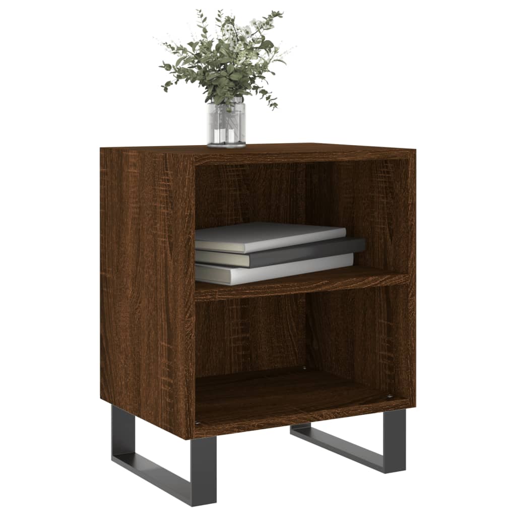 Brown Oak Bedside Cabinet, 40x30x50 cm, Engineered Wood
