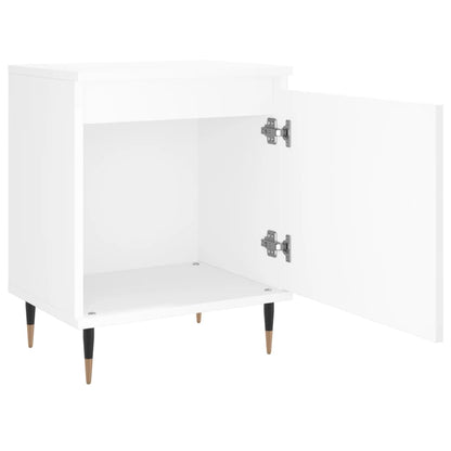 White Bedside Cabinets Set of 2 - 40x30x50 cm, Engineered Wood