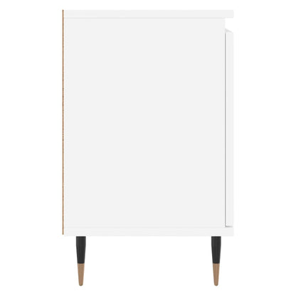 White Bedside Cabinets Set of 2 - 40x30x50 cm, Engineered Wood