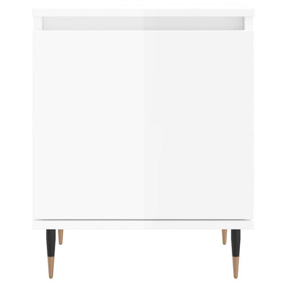 High Gloss White Bedside Cabinet, Engineered Wood, 40x30x50 cm