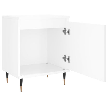 High Gloss White Bedside Cabinet, Engineered Wood, 40x30x50 cm