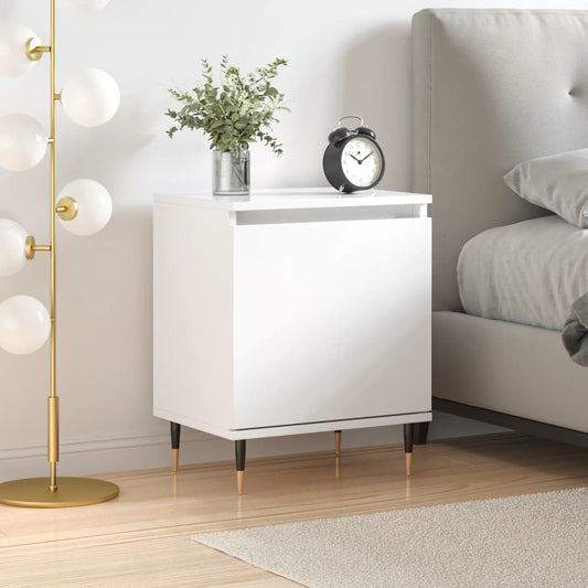 High Gloss White Bedside Cabinet, Engineered Wood, 40x30x50 cm