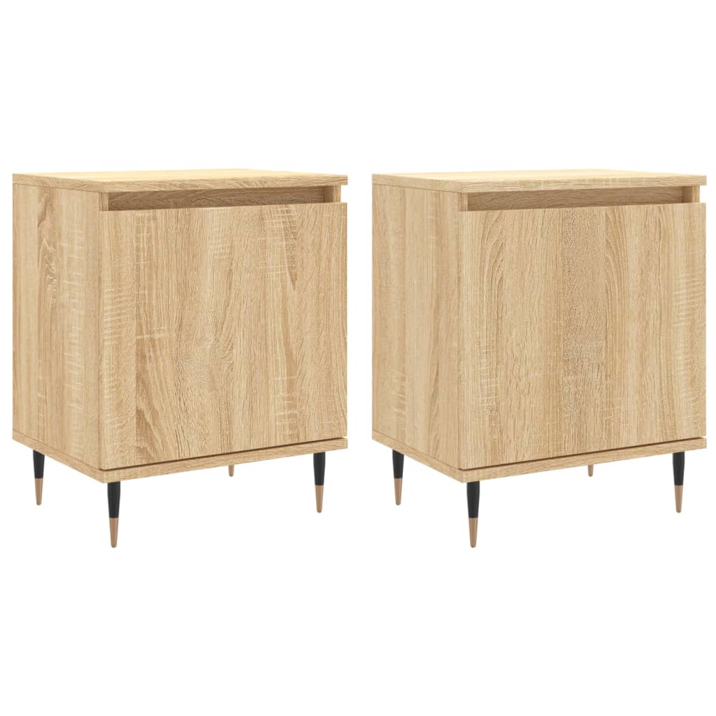 Sonoma Oak Bedside Cabinets 2pcs - Engineered Wood 40x30x50cm