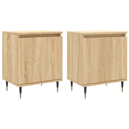 Sonoma Oak Bedside Cabinets 2pcs - Engineered Wood 40x30x50cm