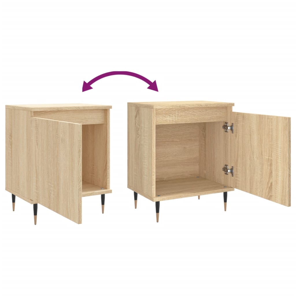 Sonoma Oak Bedside Cabinets 2pcs - Engineered Wood 40x30x50cm