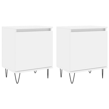 White Engineered Wood Bedside Cabinets 2 pcs - 40x30x50 cm