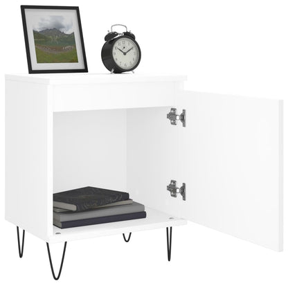 White Engineered Wood Bedside Cabinets 2 pcs - 40x30x50 cm