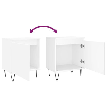 White Engineered Wood Bedside Cabinets 2 pcs - 40x30x50 cm