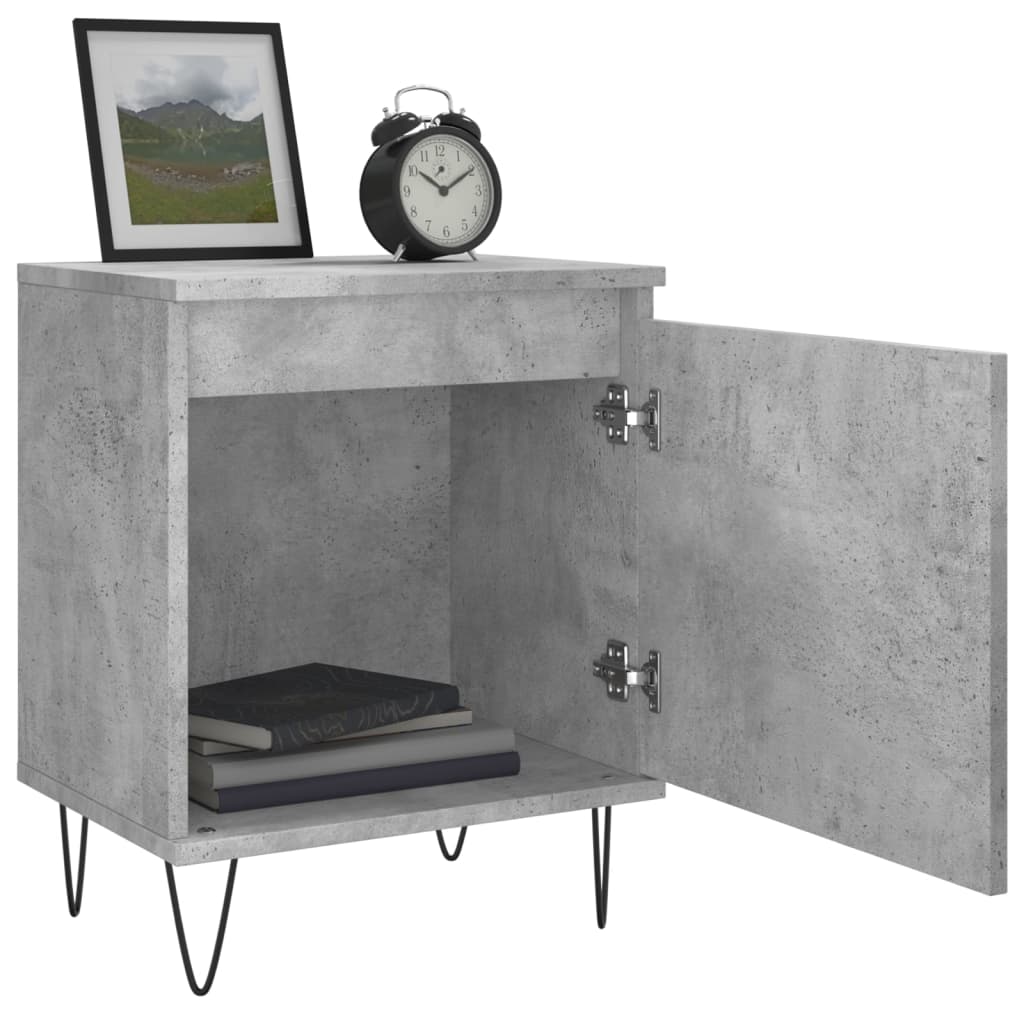 Concrete Grey Bedside Cabinets, 2 Pcs, 40x30x50 cm Engineered Wood