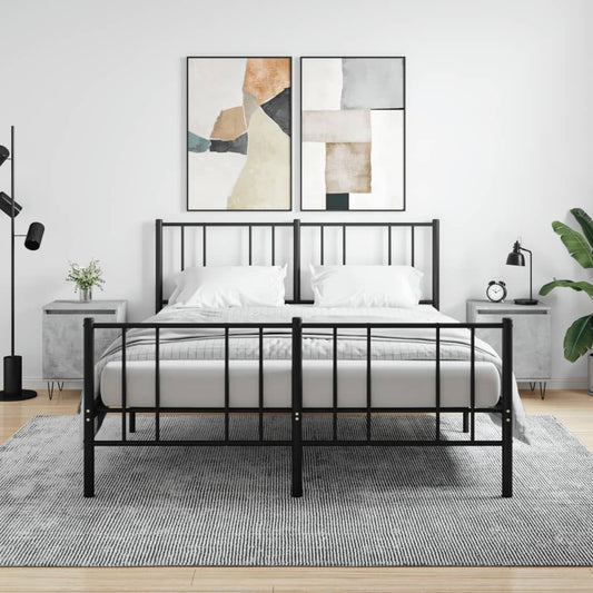 Concrete Grey Bedside Cabinets, 2 Pcs, 40x30x50 cm Engineered Wood