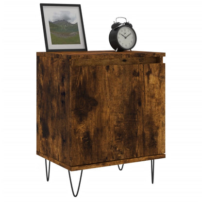 Smoked Oak Bedside Cabinet 40x30x50 cm - Elegant Engineered Wood