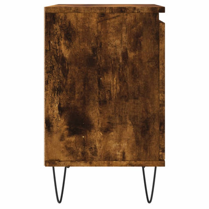 Smoked Oak Bedside Cabinet 40x30x50 cm - Elegant Engineered Wood