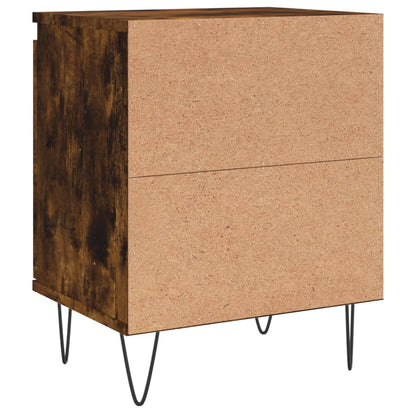 Smoked Oak Bedside Cabinet 40x30x50 cm - Elegant Engineered Wood