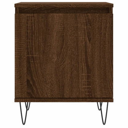 Compact Brown Oak Bedside Cabinet 40x30x50 cm - Engineered Wood