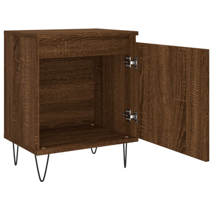 Compact Brown Oak Bedside Cabinet 40x30x50 cm - Engineered Wood