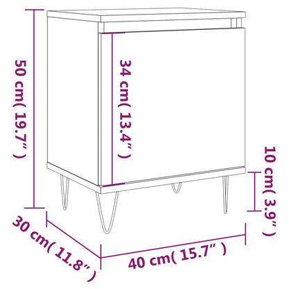 Compact Brown Oak Bedside Cabinet 40x30x50 cm - Engineered Wood