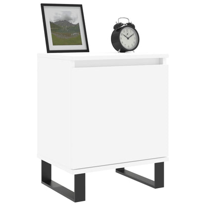 High Gloss White Bedside Cabinets - Set of 2, 40x30x50 cm