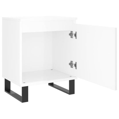 High Gloss White Bedside Cabinets - Set of 2, 40x30x50 cm