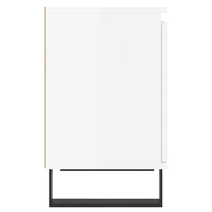 High Gloss White Bedside Cabinets - Set of 2, 40x30x50 cm