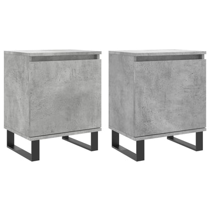Concrete Grey Bedside Cabinets 2 Pcs - Engineered Wood, 40x30x50 cm