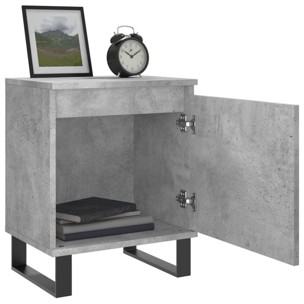 Concrete Grey Bedside Cabinets 2 Pcs - Engineered Wood, 40x30x50 cm