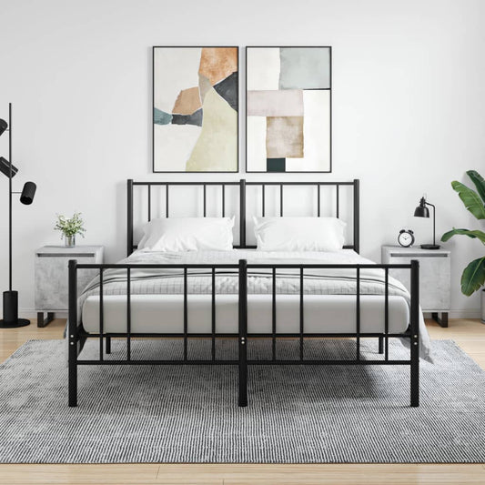 Concrete Grey Bedside Cabinets 2 Pcs - Engineered Wood, 40x30x50 cm