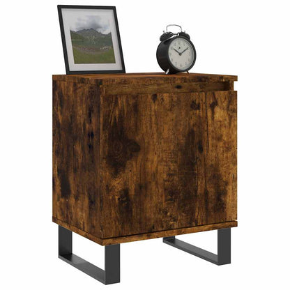 Smoked Oak Bedside Cabinets Set - 2 Pcs, Engineered Wood, 40x30x50 cm