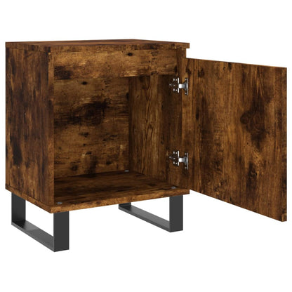 Smoked Oak Bedside Cabinets Set - 2 Pcs, Engineered Wood, 40x30x50 cm