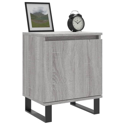 Grey Sonoma Bedside Cabinets Set of 2 - 40x30x50 cm Engineered Wood