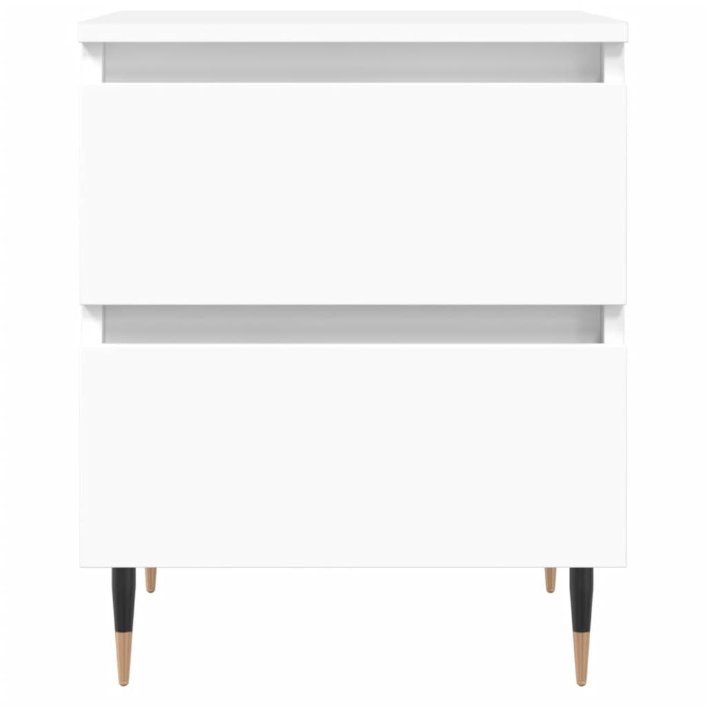 White Engineered Wood Bedside Cabinet - 40x35x50 cm