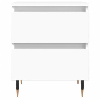 White Engineered Wood Bedside Cabinet - 40x35x50 cm