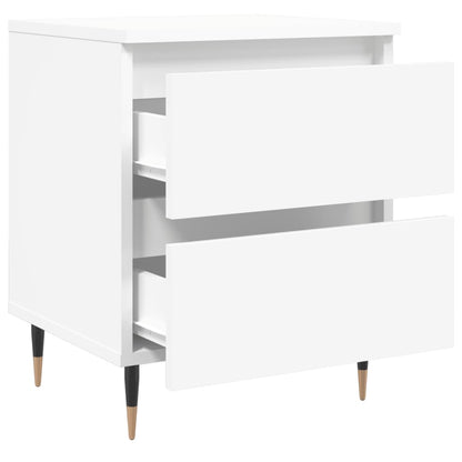 White Engineered Wood Bedside Cabinet - 40x35x50 cm