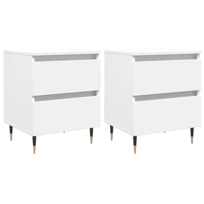 White Engineered Wood Bedside Cabinets Set, 40x35x50cm, 2-Pack