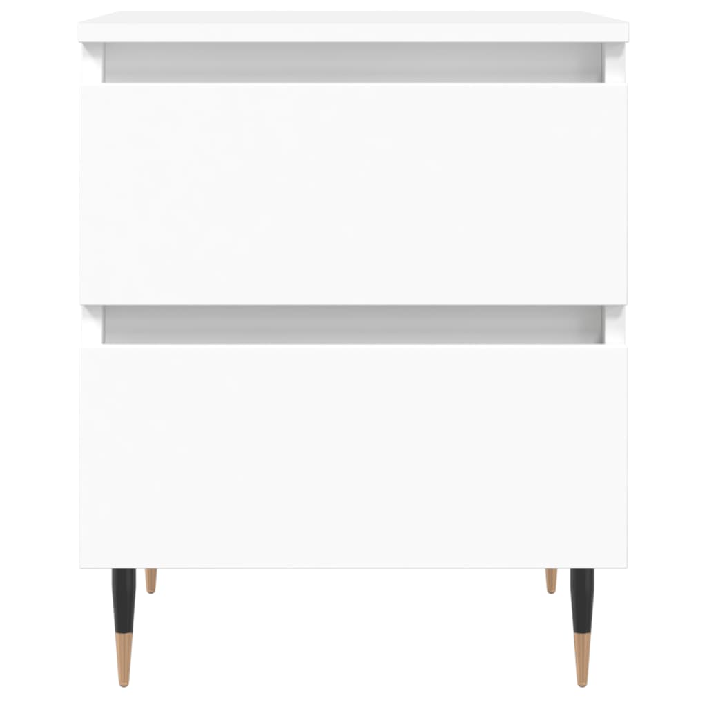 White Engineered Wood Bedside Cabinets Set, 40x35x50cm, 2-Pack