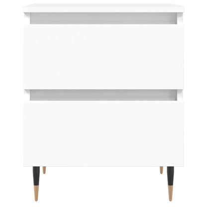 White Engineered Wood Bedside Cabinets Set, 40x35x50cm, 2-Pack