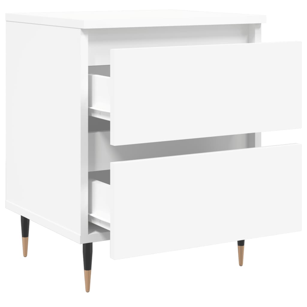 White Engineered Wood Bedside Cabinets Set, 40x35x50cm, 2-Pack